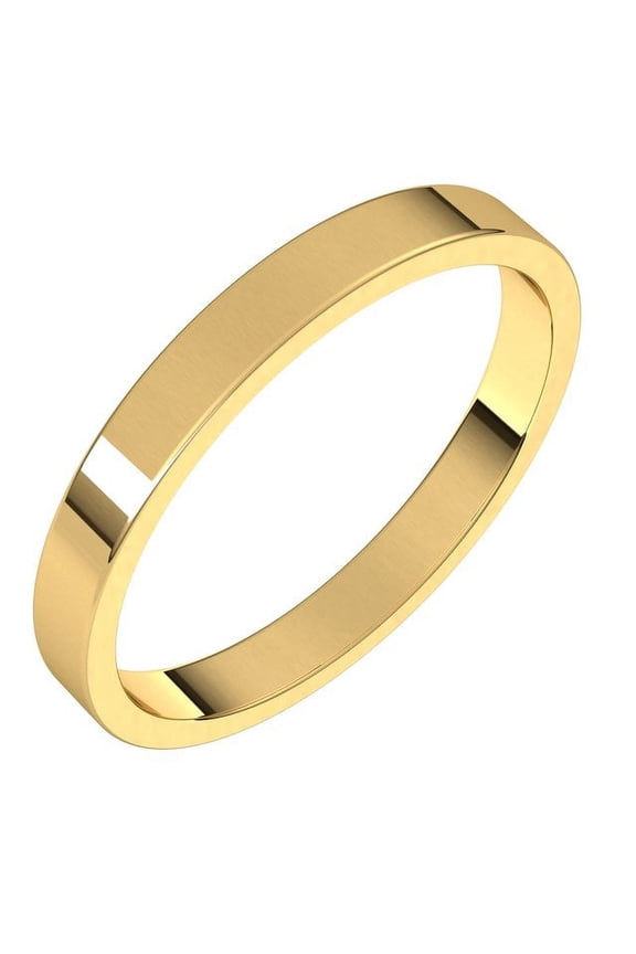 10K Yellow Gold 2.5 Mm Standard Fit Flat Band, Size 8.5