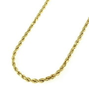 10K Yellow Gold 2.5MM Solid Rope Diamond-Cut Braided Twist Link Necklace Chains, 16" - 30", Gold Chain for Men & Women, 100% Real 10k Gold, Next Level Jewelry