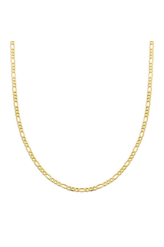 10K Yellow Gold 2.5mm Solid Figaro Chain Necklace (24 inches)