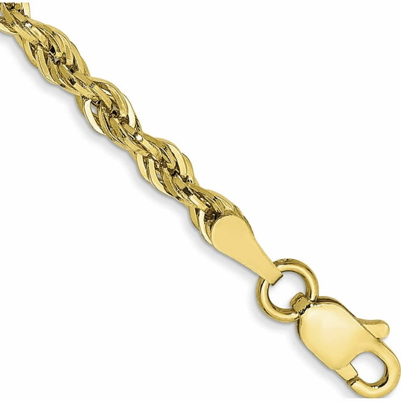 10K Yellow Gold 2.8mm Semi-Solid Rope Chain (7 X 2.8) Made In Peru 10bc134-7