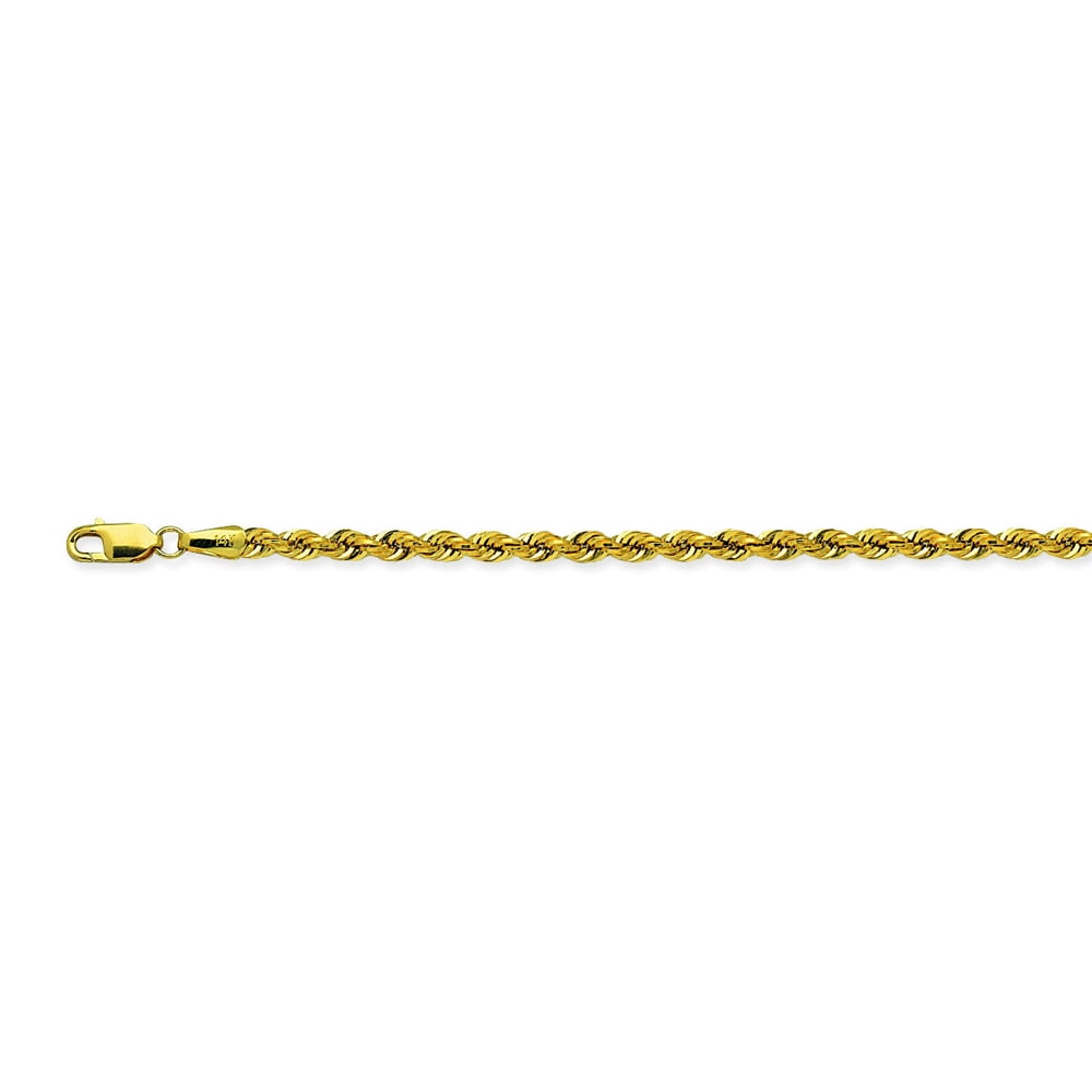 10K Yellow Gold 2.9 Light Rope Chain in 18 inch, 20 inch, 22 inch, 24 ...