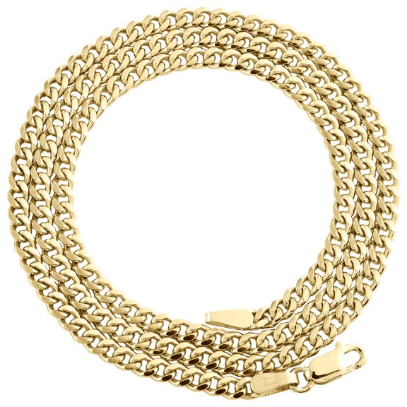 10K Yellow Gold 2.90mm Super Solid Miami Cuban Link Chain Necklace 16 Inches