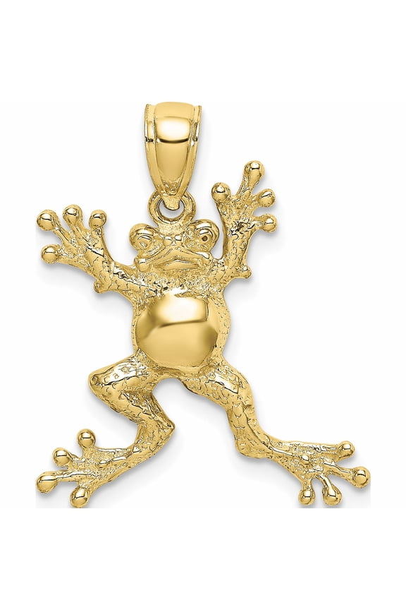 10K Yellow Gold 2-D Frog With Pot Belly Charm (28.3 X 7.15) Made In United States 10k6560