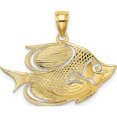 thumbnail image 1 of 10K Yellow Gold 2-D Polished Textured Fish Charm (14.2 X 25.3) Made In United States -Jewelry By Sweet Pea, 1 of 5