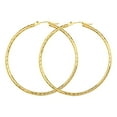 thumbnail image 1 of 10K Yellow Gold 2 mm Diamond Cut Hoop Earrings 1.2" Diameter, 1 of 1