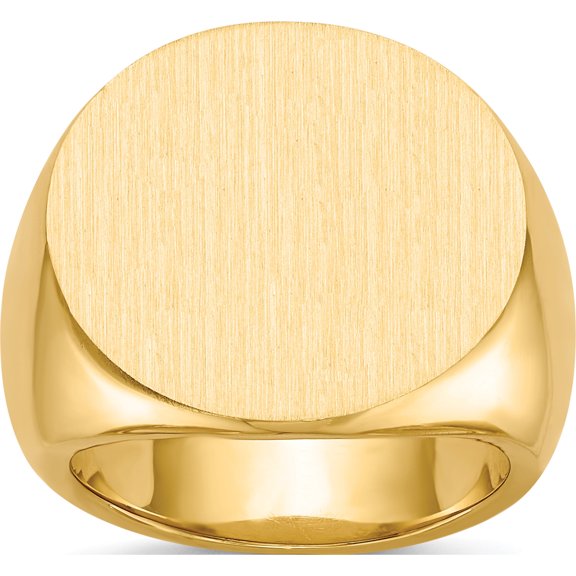 Jewelry by Sweet Pea 10K Yellow Gold 21.0x21.5mm Round Closed Back Mens Signet Ring