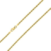 SZUL 10K Yellow Gold 2MM Sparkle Rope Chain With Lobster Clasp - 16 Inch