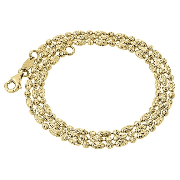10K Yellow Gold 2MM Typhoon Moon Cut Link Chain Diamond Cut Necklace 16 Inch