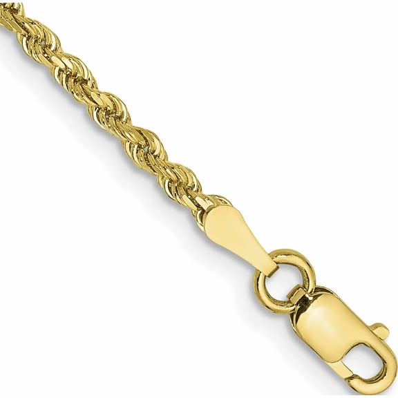 10K Yellow Gold 2mm Diamond-Cut Rope Chain (7 X 2) Made In Peru 10k016-7