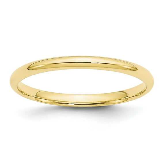 10K Yellow Gold 2mm Light Weight Comfort Fit Band Ring Size 14