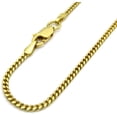 thumbnail image 1 of 10K Yellow Gold 2mm Miami Cuban Chain, FREE Microfiber Cloth, Solid Gourmette Curb Link Mens Womens Necklace, Giorgio Bergamo, 1 of 7