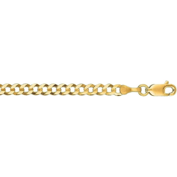 10K Yellow Gold 3.2mm Comfort Curb Chain with Lobster Lock