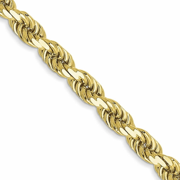 10K Yellow Gold 3.5mm Diamond-Cut Rope Chain (24 X 3.5) Made In Peru 10k025-24