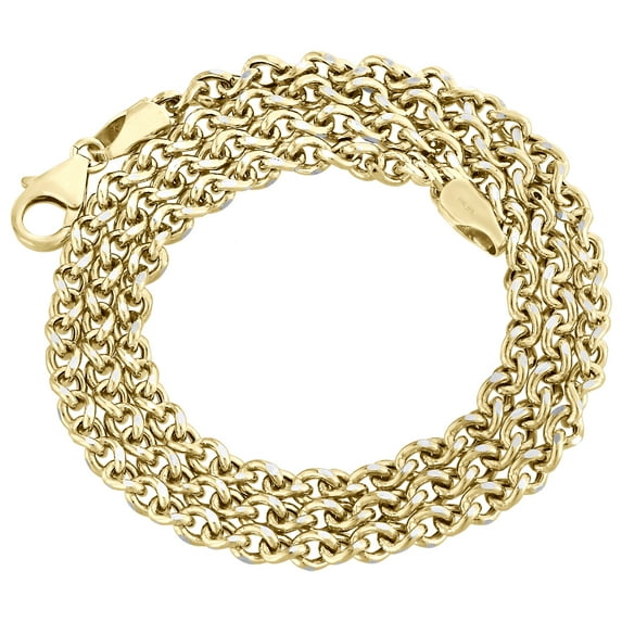 10K Yellow Gold 3.60mm Twisted Curb Chain Fancy Necklace Lobster Lock 18 Inch