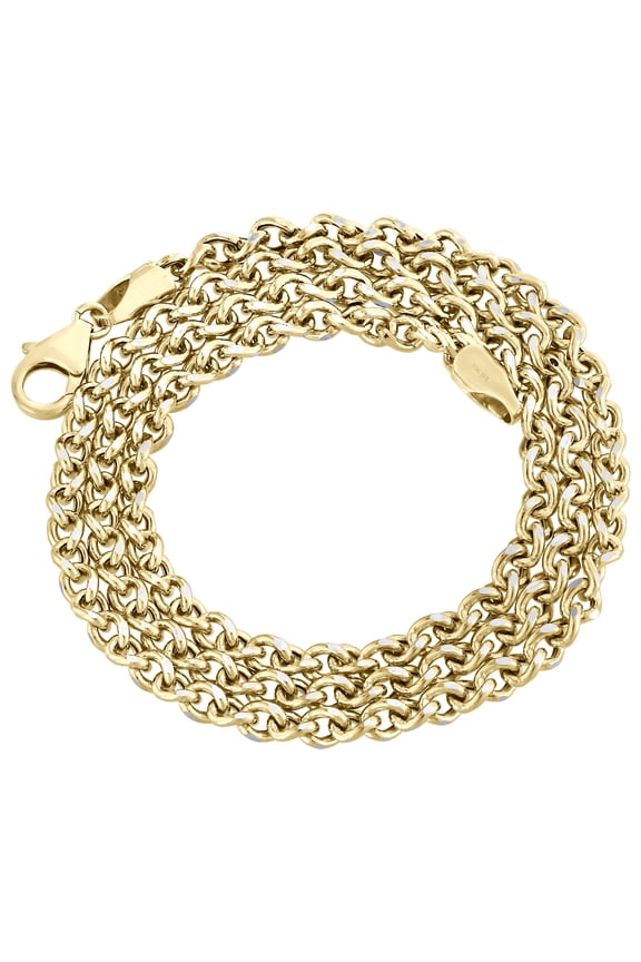 10K Yellow Gold 3.60mm Twisted Curb Chain Fancy Necklace Lobster Lock 18 Inch