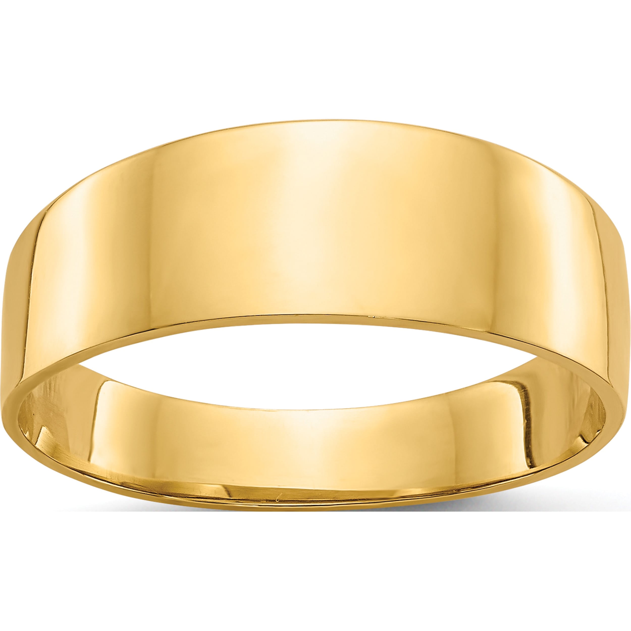 10K Yellow Gold 3-6Mm Flat-Top Tapered Cigar Band Ringsize 7 