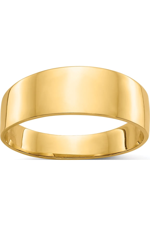 10K Yellow Gold 3-6Mm Flat-Top Tapered Cigar Band Ringsize 7 (Width 3 To 6) - Jbsp