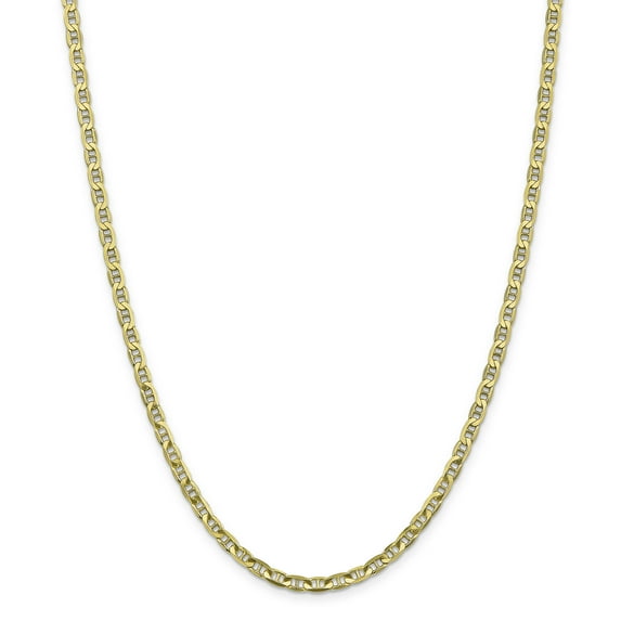 10K Yellow Gold 3.75mm Concave Anchor Chain 24 Inch