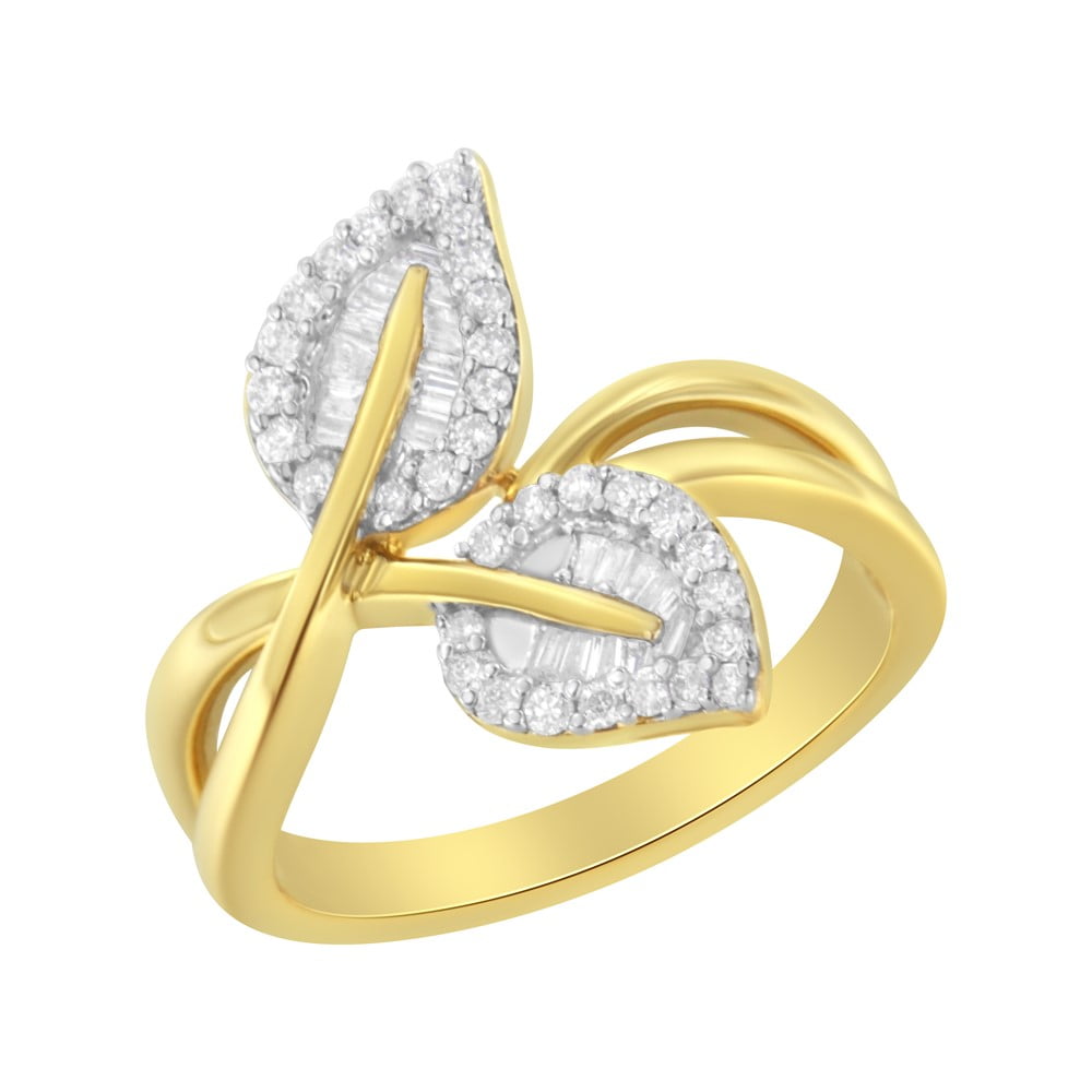 Classy Diamond Encrusted Cocktail Ring In 14k Yellow Gold – Gems Of Zodiac