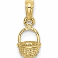 thumbnail image 1 of 10K Yellow Gold 3-D Mini Basket Charm (8.15 X 6.5) Made In United States -Jewelry By Sweet Pea, 1 of 5