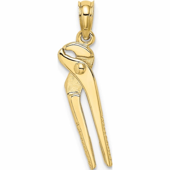 10K Yellow Gold 3-D Moveable Locking Wrench Charm (19.3 X 5.5) Made In United States -Jewelry By Sweet Pea