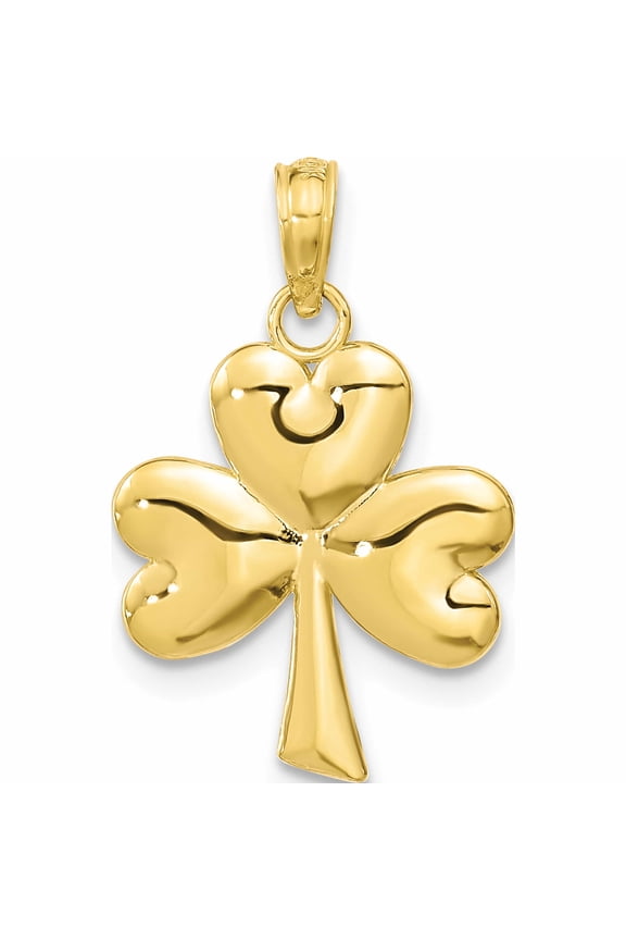 10K Yellow Gold 3-Leaf Clover Charm (25.55 X 18.55) Made In United States 10k7240