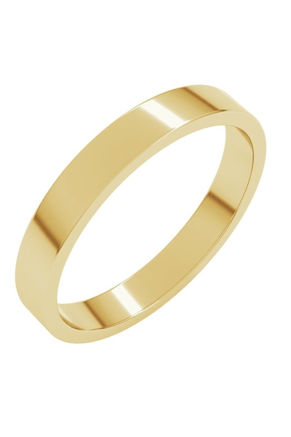 10K Yellow Gold 3 Mm Standard Fit Flat Band, Size 5.5