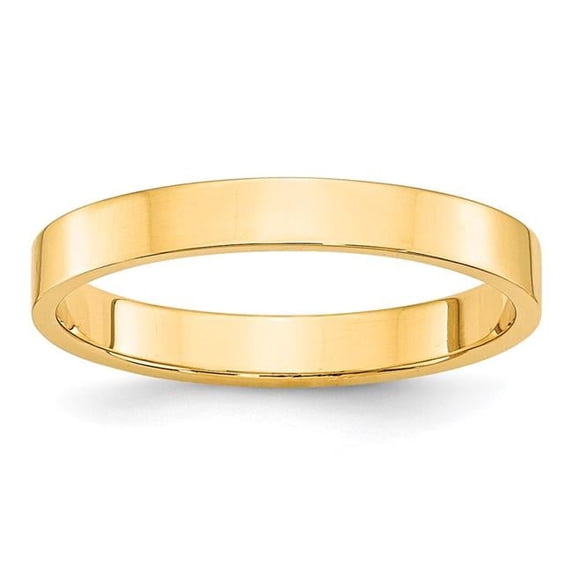 10K Yellow Gold 3 mm LTW Flat Band, Size 4.5