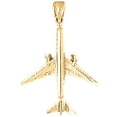 thumbnail image 1 of 10K Yellow Gold 3D Airplane Pendant - 37 mm, 1 of 3