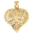 thumbnail image 1 of 10K Yellow Gold 3D Filigree Heart Pendant - 40 mm, 1 of 3