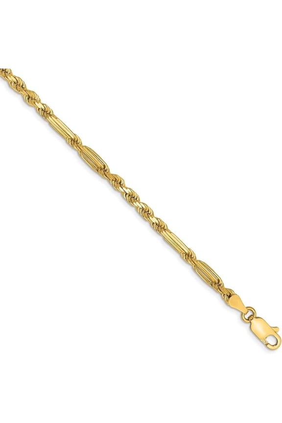 10K Yellow Gold 3MM Milano Bracelet 7