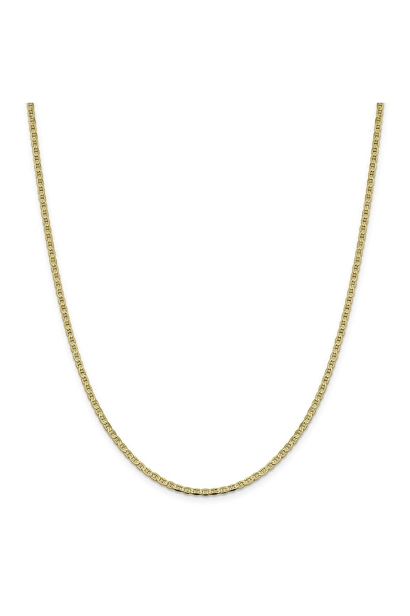 10K Yellow Gold 3mm Flat Anchor Chain 16 Inch