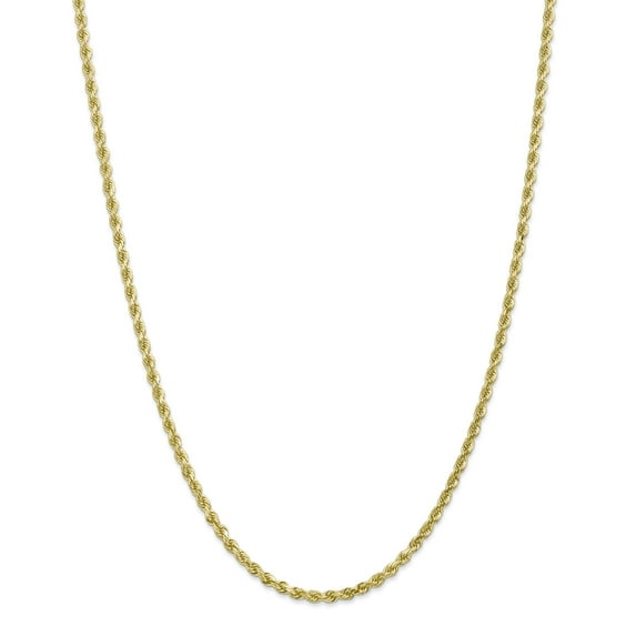 10K Yellow Gold 3mm Handmade Diamond Cut Rope Chain 24 Inch