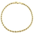 thumbnail image 1 of 10K Yellow Gold 3mm Solid Diamond Cut Rope Link Bracelet / Anklet 8 Inches, 1 of 3