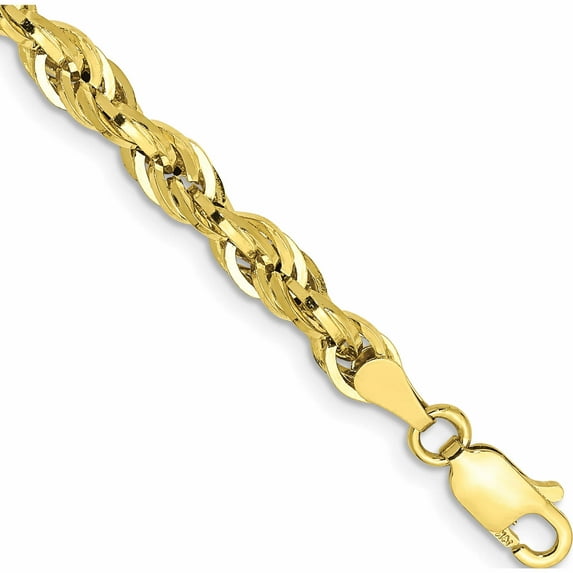 10K Yellow Gold 4.25mm Semi-Solid Rope Chain (8 X 4.25) Made In Peru 10bc168-8