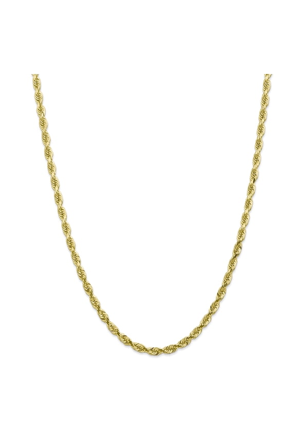 10K Yellow Gold 4.5mm Diamond Cut Quadruple Rope Chain 20 Inch