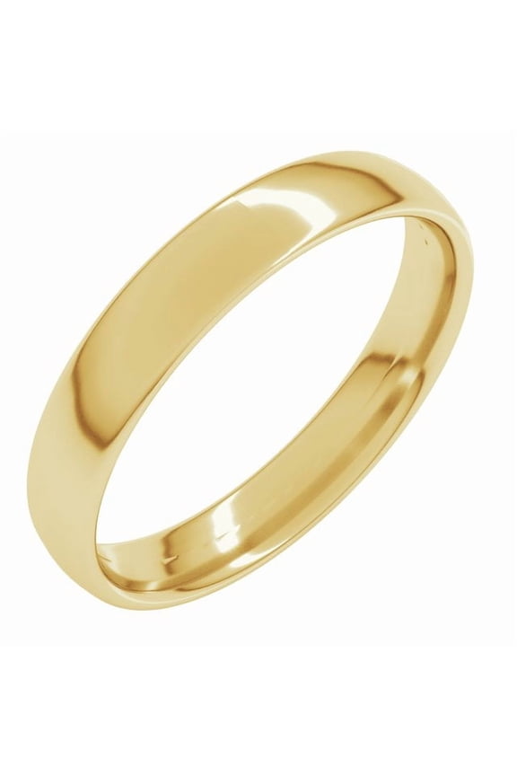 10K Yellow Gold 4 Mm Comfort-Fit Lightweight European-Style Band, Size 7