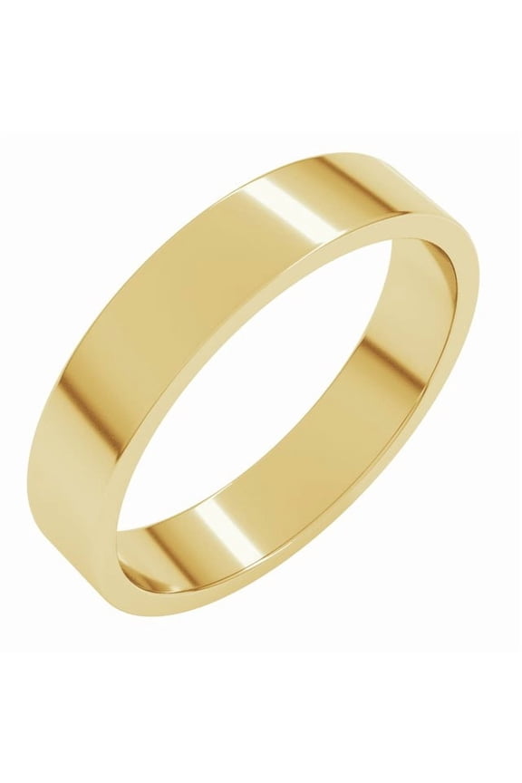 10K Yellow Gold 4 Mm Standard Fit Flat Band, Size 8.5