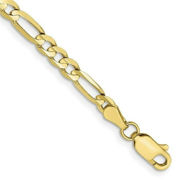 10K Yellow Gold 4 mm Concave Open Figaro Chain 7 in. Bracelet