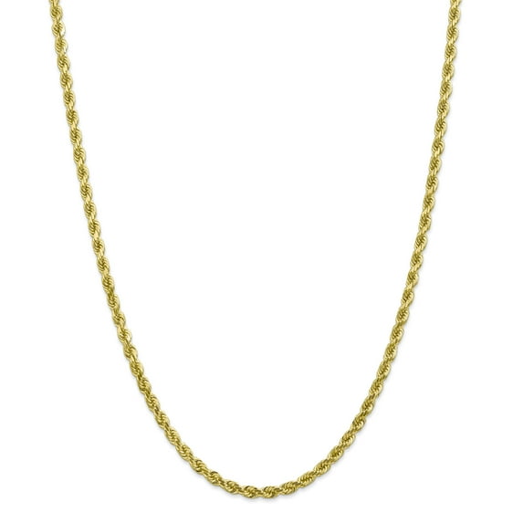 10K Yellow Gold 4mm Handmade Diamond Cut Rope Chain 24 Inch