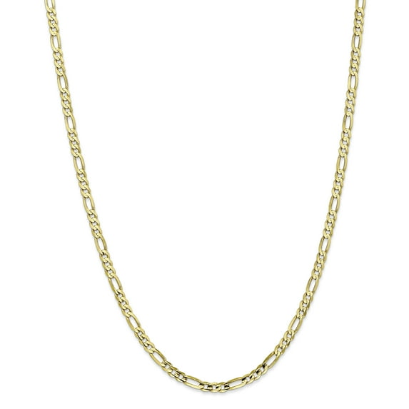 10K Yellow Gold 4mm Light Concave Figaro Chain