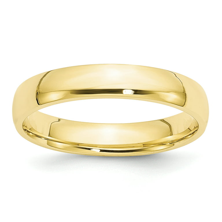 10K Yellow Gold 4mm Light Weight Comfort Fit Band Ring Size 4.5