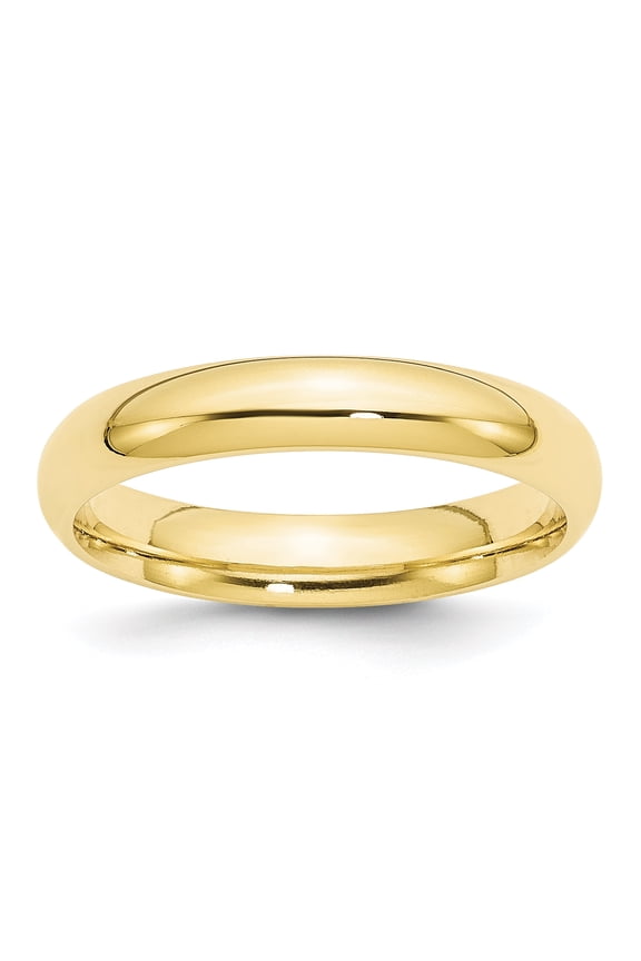10K Yellow Gold 4mm Standard Comfort Fit Band Ring Size 13