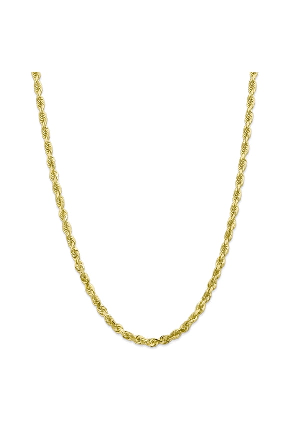 10K Yellow Gold 5.0mm Diamond Cut Quadruple Rope Chain 20 Inch