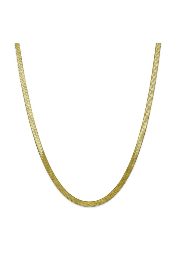 10K Yellow Gold 5.0mm Silky Herringbone Chain 18 Inch