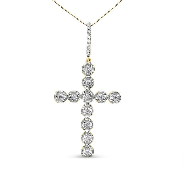 10K Yellow Gold 5 8 Cttw Miracle Set Round Diamond Circle Link