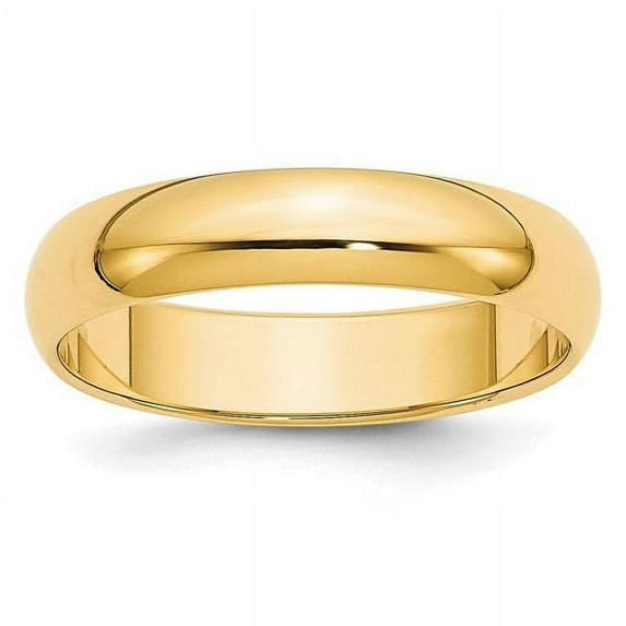 10K Yellow Gold 5 mm Half Round Band - Size 6