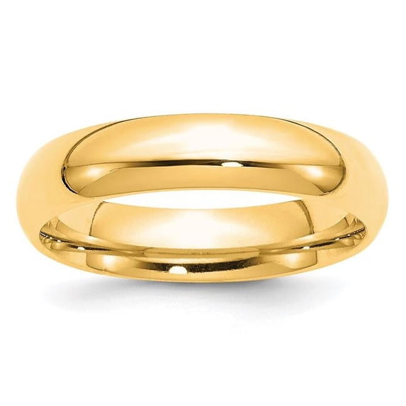 10K Yellow Gold 5 mm Standard Comfort Fit Band, Size 6.5