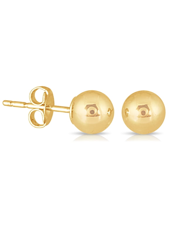 10K Yellow Gold 5mm Ball Stud Earrings