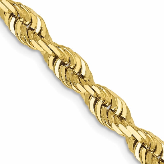 Jewelry by Sweet Pea 10K Yellow Gold 5.0mm Diamond-Cut Quadruple Rope Chain